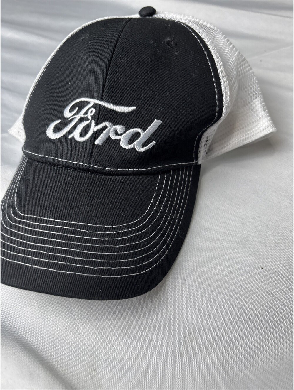 Ford Black and White Mesh Trucker Cap Hat